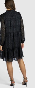 Dress with transparent zigzag pattern