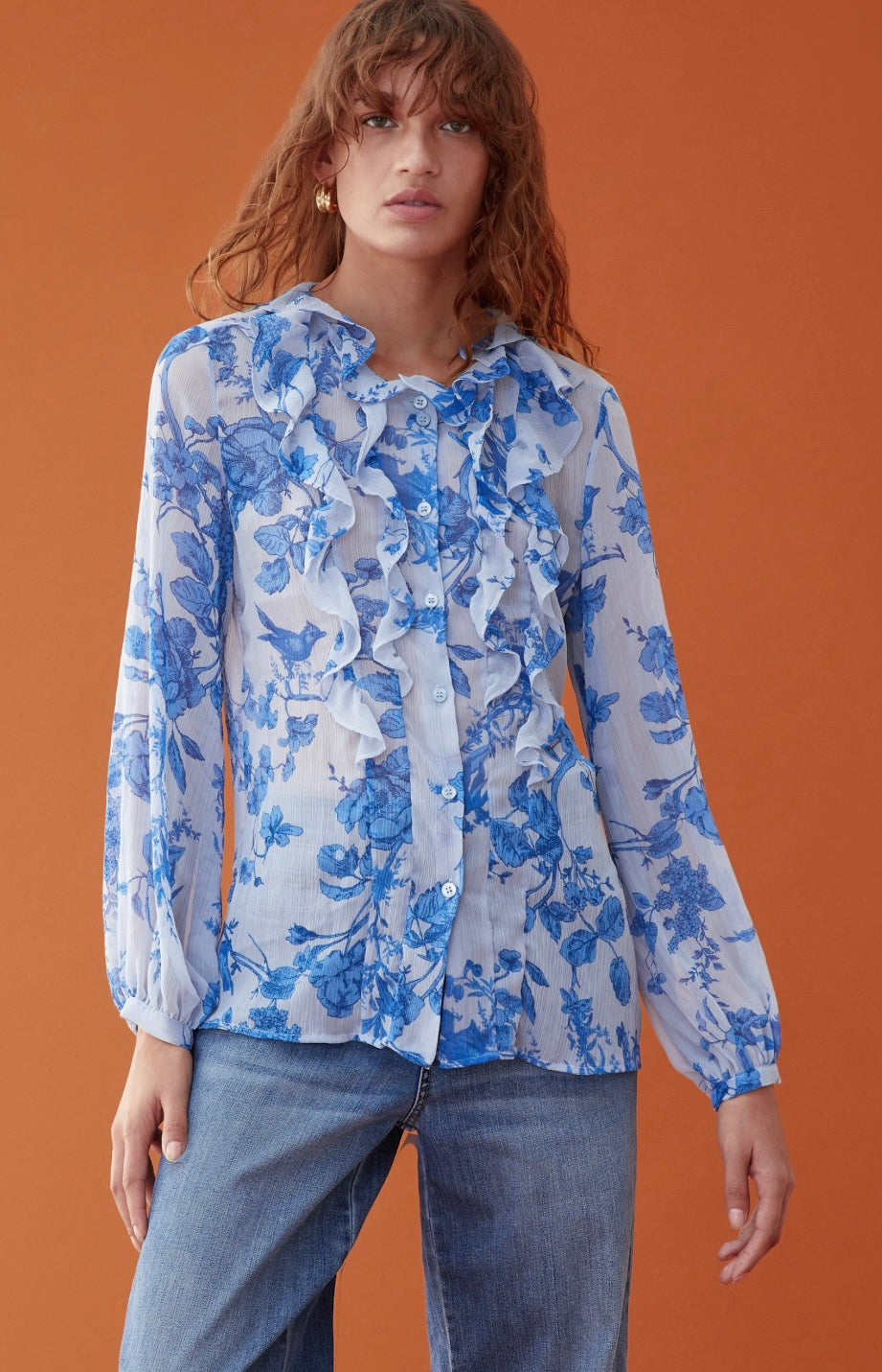 IBlues ISIDE DUST BLUE TOILE BLOUSE