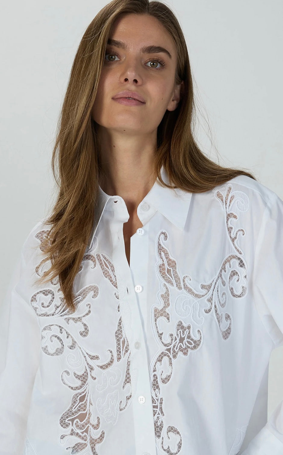 White blouse  with embroidery