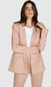 Graphic Jacquard Double Breasted Blazer