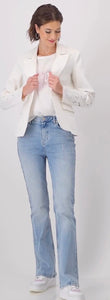 DENIM BLAZER WITH LACE
COLOR: "Off-white"