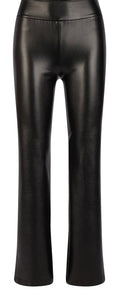 Flared trousers in vegan superstretch leather