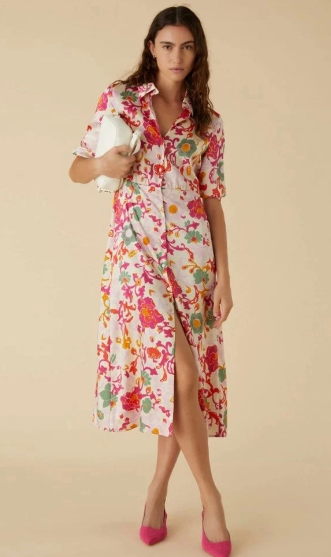 AEREO CREAM FLORAL PRINT DRESS