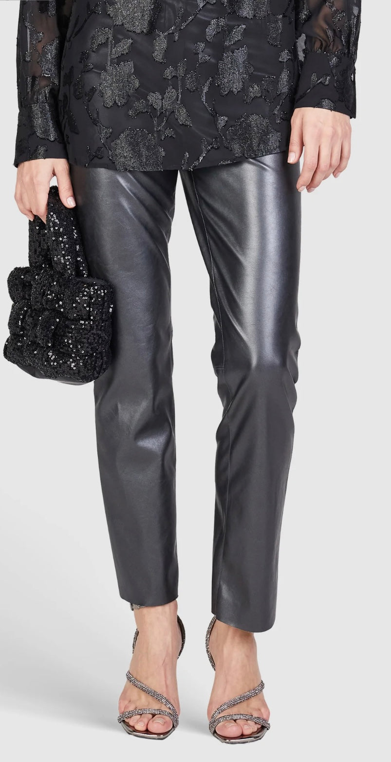 Leather-look trousers