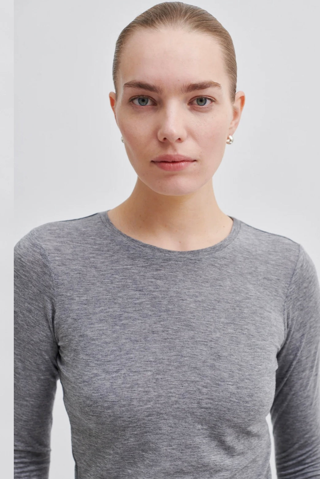Matima O-Neck Tee Dark grey melange