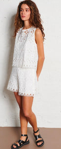 LISA - White Aimee dotted Swiss top
