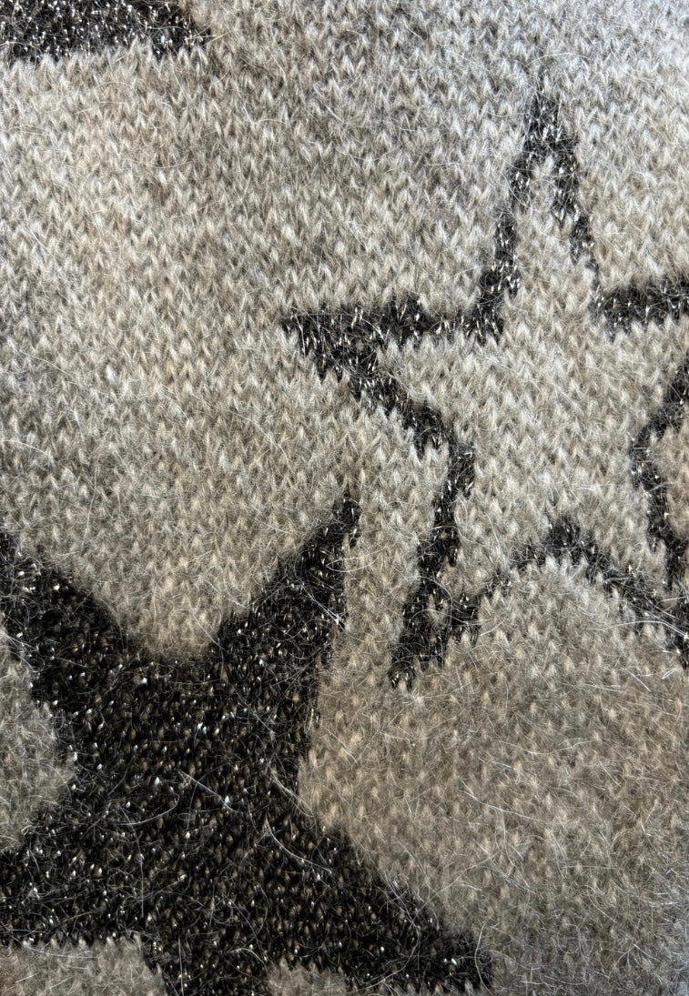 KAOS STAR KNIT OPEN FRONT LONG CARDI GREY