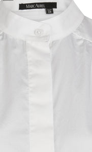 Cotton satin shirt in white