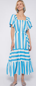 Palmira turquoise stripe dress