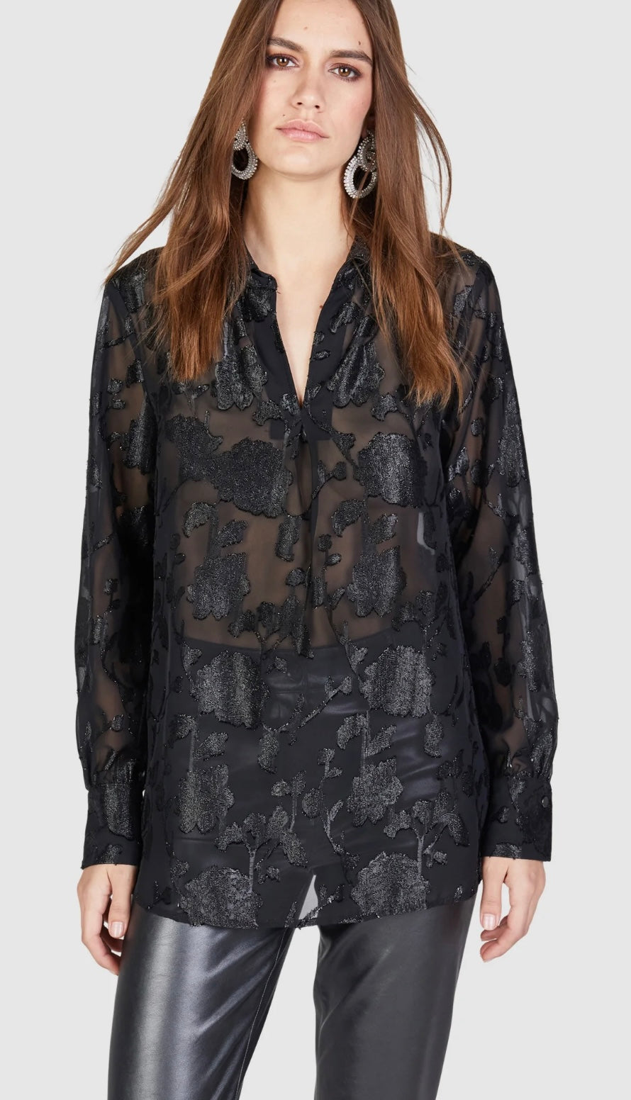 Metallic jacquard blouse – Lily & Clara Metallic jacquard blouse – Lily & Clara