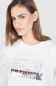 T-shirt with glossy foil print