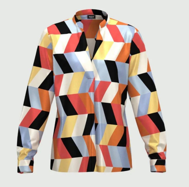 Emme Marella Staffa Shirt Cream Chevron