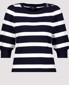 STRIPED KNITTED JUMPER
COLOR: Deep ocean stripes