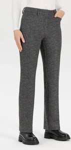 Tweed jersey pants Editta with straight leg in black