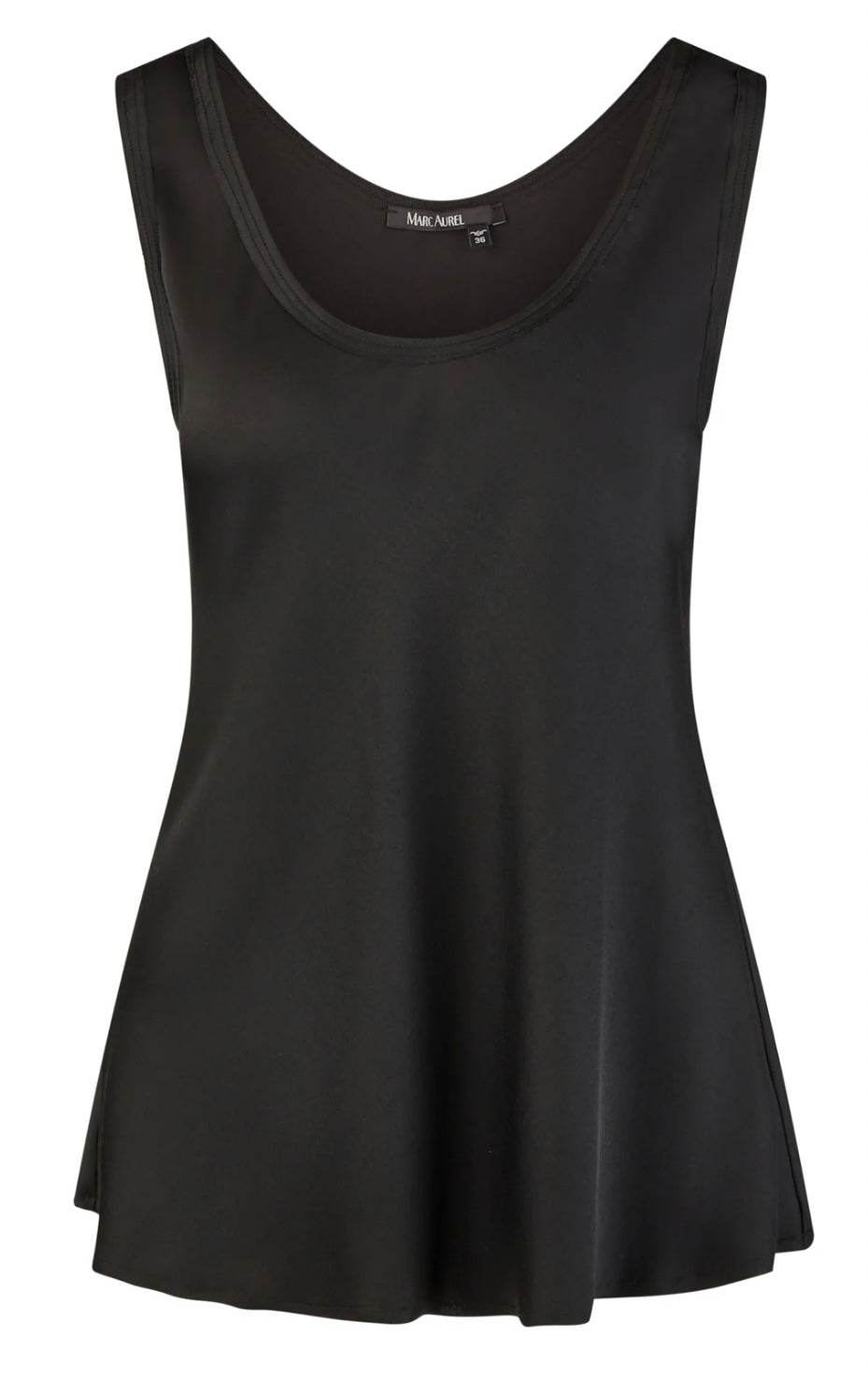 Black top made from elegant satin