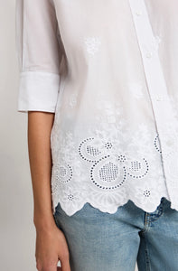 White Shirt blouse in embroidered cotton