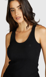 Black Tank top with logo embroidery