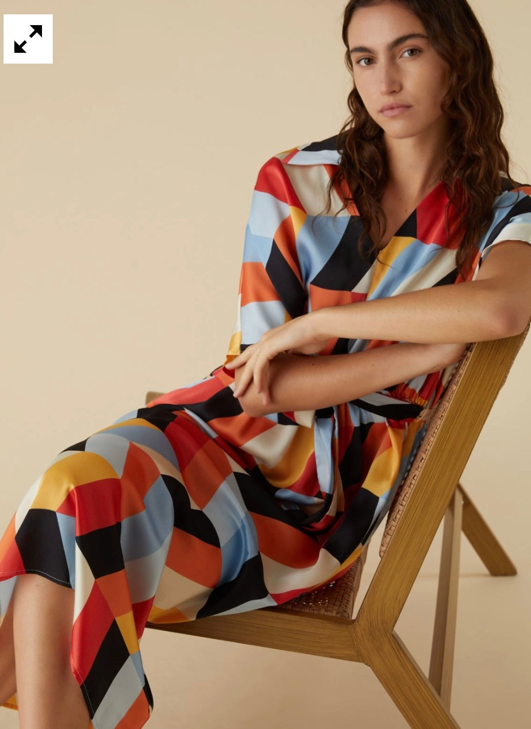 Occupe dress in cream chevron