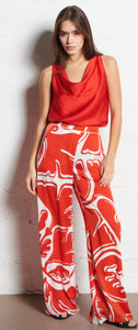 Norton printed straight trousers - Red – JAHEL