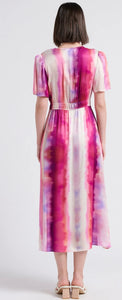 SUNCOO Robe
CARIN - Pink Straight tie-dye V-neck dress