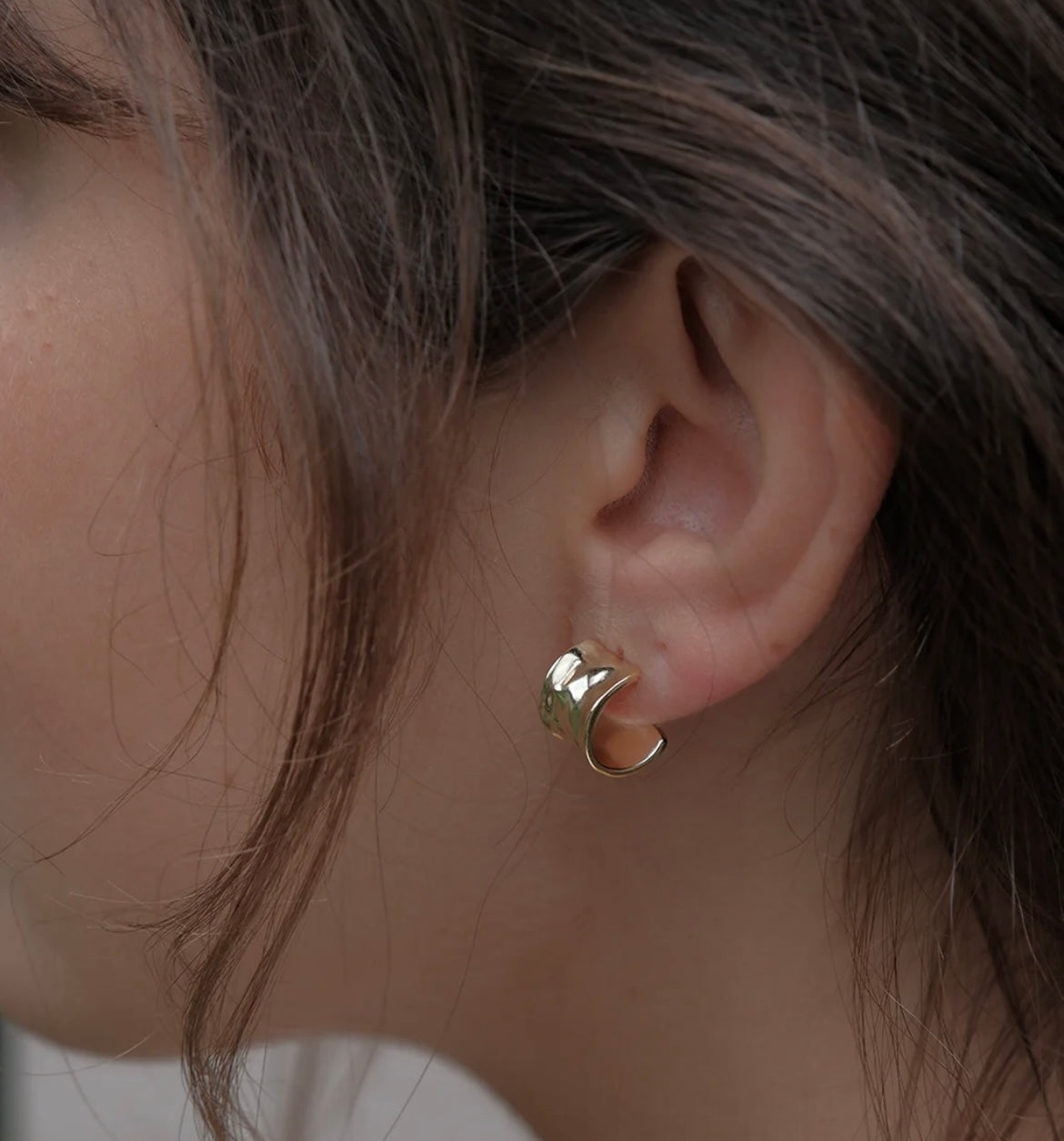Gold Etruscan Hoop Earrings