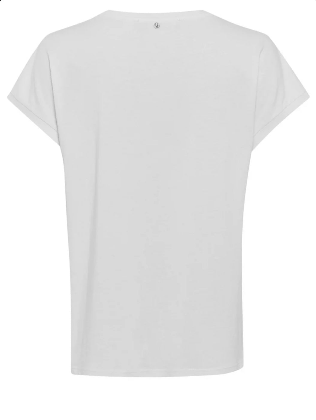 White t shirt with sequin embroidery