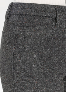 Tweed jersey pants Editta with straight leg in black