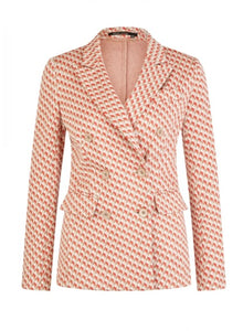 Graphic Jacquard Double Breasted Blazer