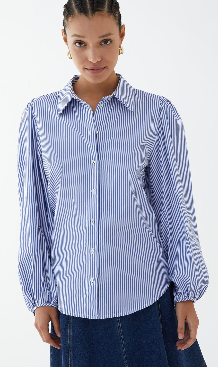 IBlues Pirata navy fine stripe shirt