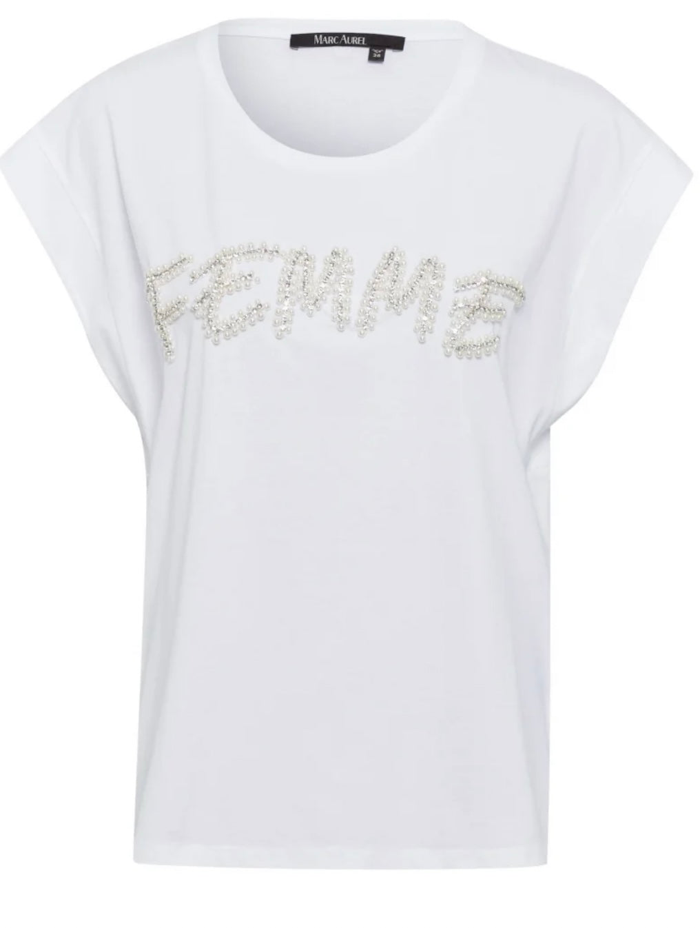 T-shirt with pearl embroidery