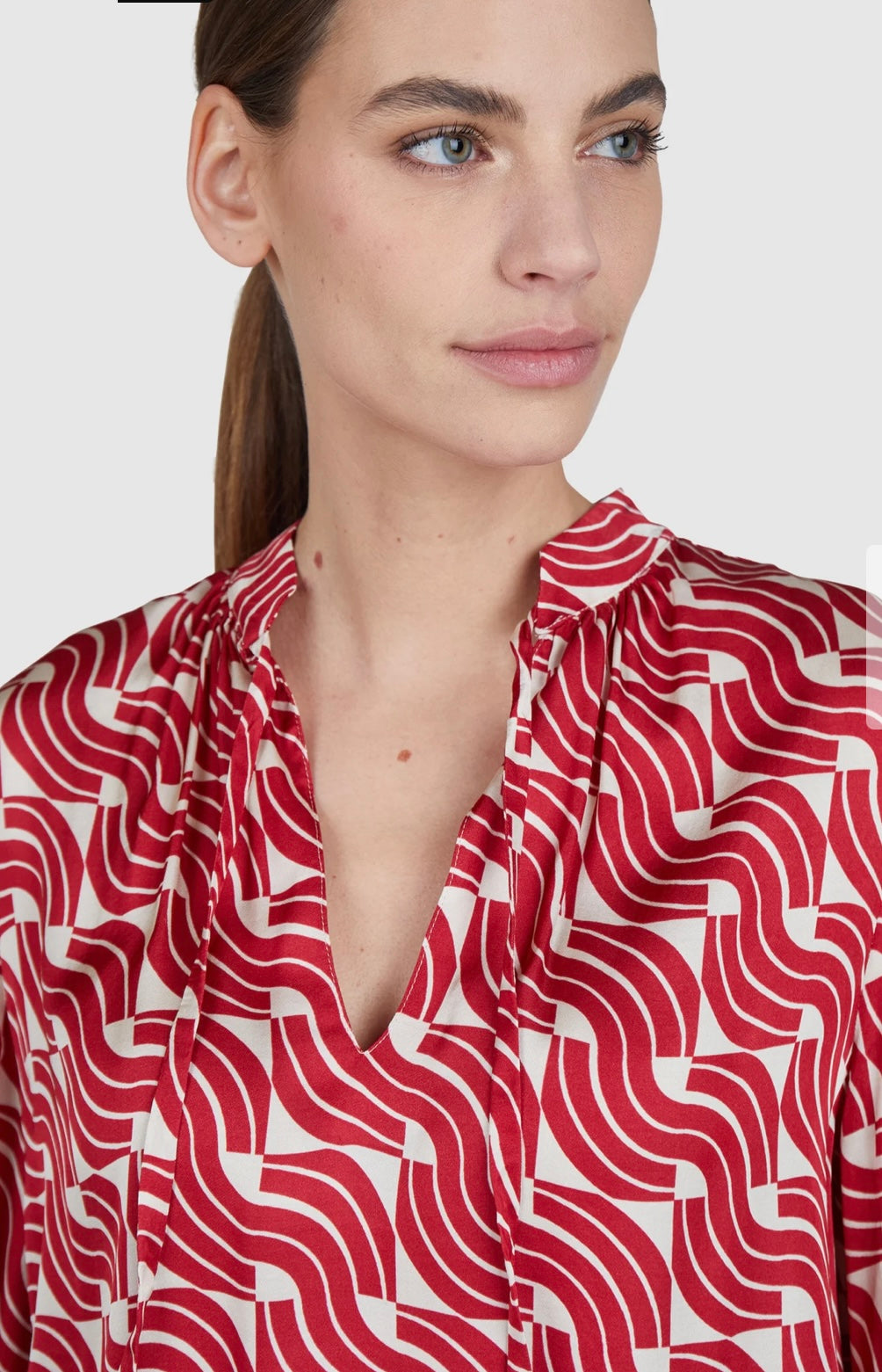 Blouse with geometric print
