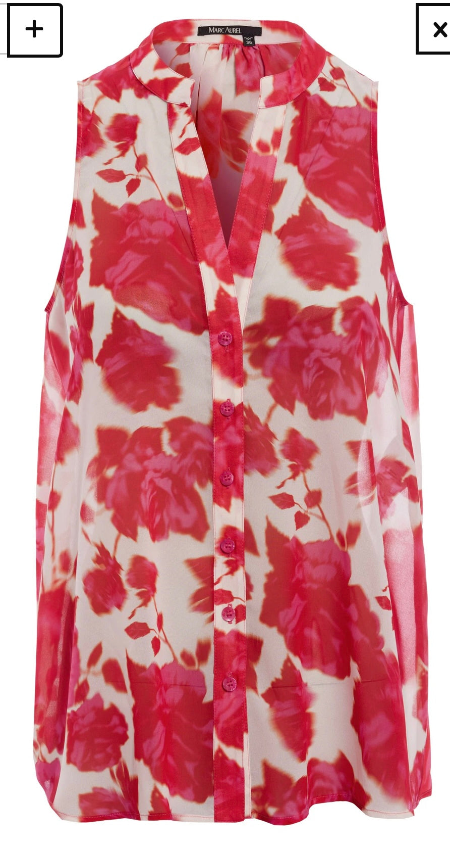 Blouse with rose print