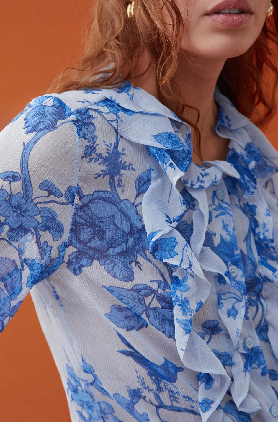 IBlues ISIDE DUST BLUE TOILE BLOUSE