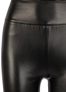 Flared trousers in vegan superstretch leather