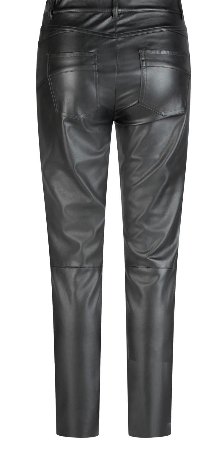 Leather-look trousers