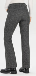 Tweed jersey pants Editta with straight leg in black