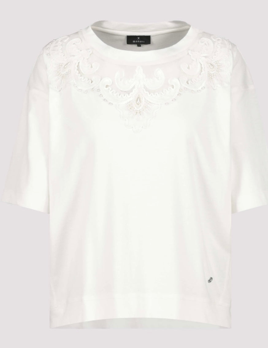 T-SHIRT WITH BEADS
COLOR:OFF WHITE