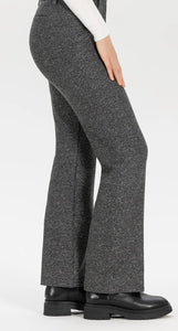 Tweed jersey pants Editta with straight leg in black