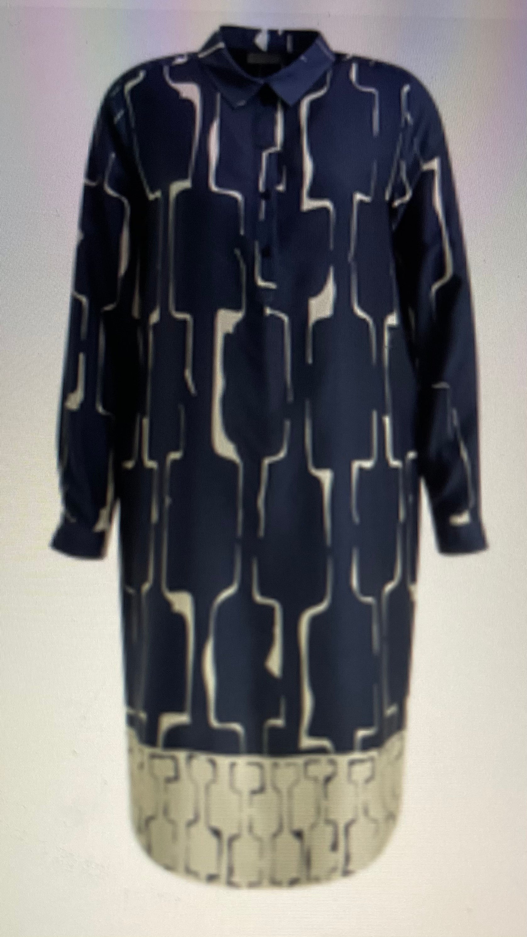 navy and cream shift dress Milly