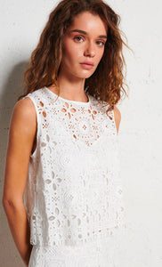 LISA - White Aimee dotted Swiss top