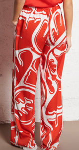 Norton printed straight trousers - Red – JAHEL