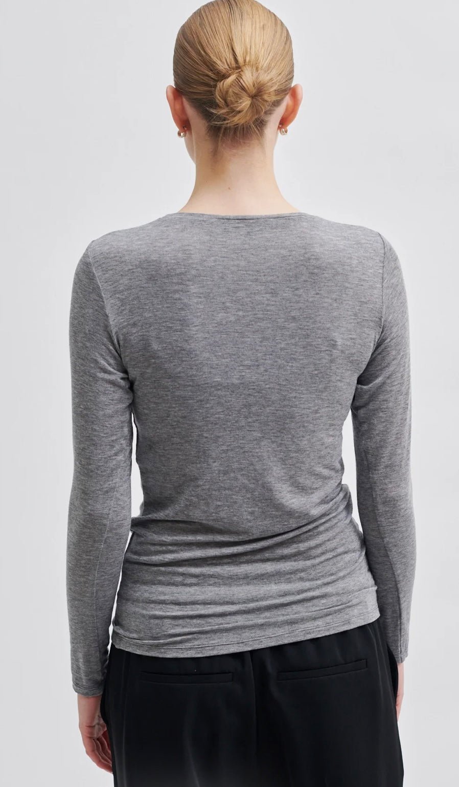 Matima O-Neck Tee Dark grey melange