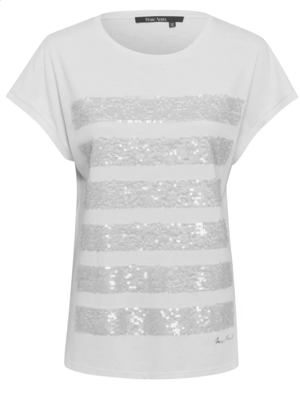 White t shirt with sequin embroidery