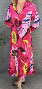 Silvano jersey dress in ruby tropical