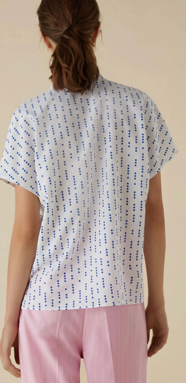 EMME Song blouse in white pois
