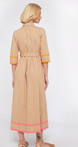 DRESS NATALIA BEIGE POPLIN