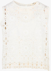 LISA - White Aimee dotted Swiss top