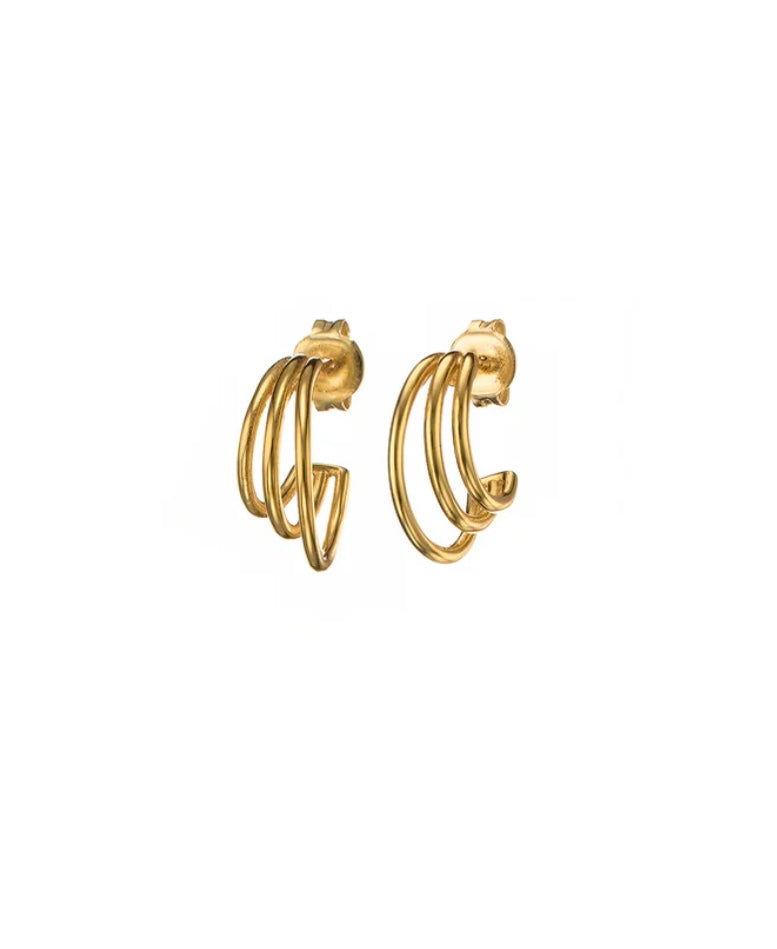 Gold Triple Hoop Earrings