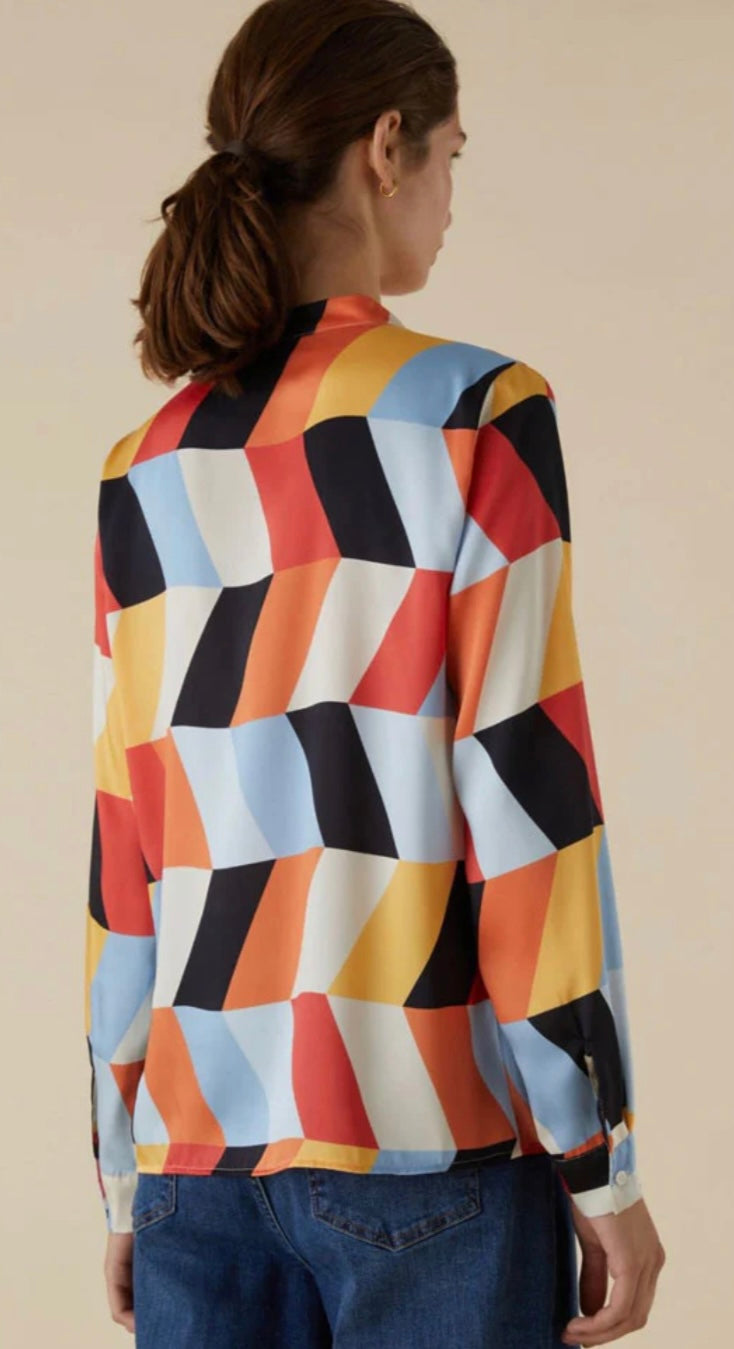 Emme Marella Staffa Shirt Cream Chevron