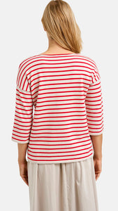 3/4 sleeve knit 2 tone stripe